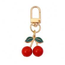 Fresh Cherry Strawberry Keychain Pendant Girly High-End Feel Women's Bag Car Hanging Decoration - 粉紅色草莓 - 查看 7