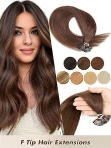 50pcs/Pack Human Hair Extensions, Flat Tip Extensions, 14-22 Inches Straight Hair, Keratin Bonded Extensions, Invisible F-Tip Real Human Hair Extensions - Multicolor - View 43