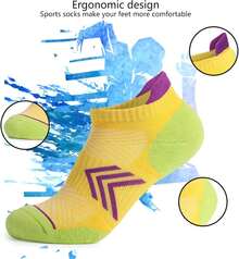 Entrenador Calcetines Para Correr Mujer Tobillo Deportes Acolchado Transpirable Corte Bajo Atlético Ciclismo Senderismo Mujeres Hombres - Azul S - Ver 8