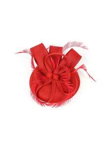 1pc Women's Flower Fascinator Hat Sinamay Feather Tea Party Fascinator Derby Hat Wedding Headband And Clip, Tiny Hats, Mini Cap, Mini Fascinator - Multicolor - View 7