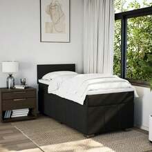 vidaXL Boxspringbett Mit Matratze Schwarz 80x200 Cm Stoff - Schwarz - Übersicht 3