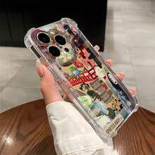 Funda transparente antigolpes con diseño artístico de collage de personajes de El viaje de Chihiro. Compatible con teléfonos ,  17,  16 Pro Max,  15 Pro Max,  13 y  12. Fabricada en TPU para ofrecer protección contra golpes y caídas. Un regalo ideal para amigos y seres queridos. - transparente - Ver 2
