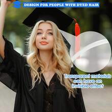 GIURKUU 1pc/2pcs Sturdy Anti-Slip Graduation Cap Elastic Headband, Suitable For Students And Ladies, Black, Best Birthday Gift (Graduation Cap Not Included) - Multicolor - View 10