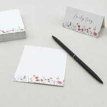 15/30 Pcs Flower Accents Place Cards, Folded Name Cards For Wedding Reception Bridal Shower Seating, Table Cards, Table Place Tag, Name Place Card, Table Post Cards, Table Cards Label - Multicolor - View 5