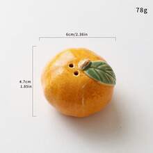 2 piezas de saleros y pimenteros con forma de fruta de cerámica con base de silicona, aptos para barbacoa, picnic, camping, accesorios de cocina