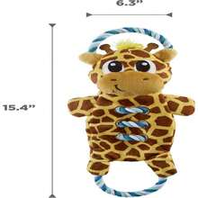 Outward Hound Ropiez Rope Interactive Dog Tug Toy For Tugging Squeaky Fun, 154 Inch Giraffe, Yellow, Small - ColorB - 查看 5