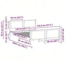 vidaXL Bettrahmen Mit Kopfteil Schwarz 140 X 190 Cm Stoff - 棕色 - 查看 11