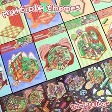 1 Set de Libro de Pegatinas 3D de Navidad y Halloween, incluye 10 escenas + 12 elementos decorativos, pegatinas de paisaje en miniatura 3D, pegatinas de escenas DIY para adultos, pegatinas educativas, scrapbooking, adecuado para oficina, ocio o entretenimiento DIY de vacaciones, Halloween, Pascua, Navidad, material duradero, artesanía de bellas artes, suministros hechos a mano, regalo de Año Nuevo