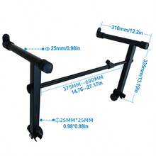 2nd Keyboard Stand Attachment Metal Adjustable Height And Width For Stacking - Black - View 2