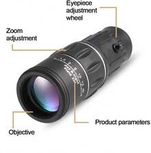 ASHATA 16x Zoom Precise Monocular Telescope Waterproof Phone Telescope With Stand For , , , , Etc. - 1 - View 4