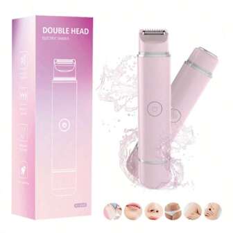 2-In-1 Women's Aluminum Foil Shaver, Women's Dual-Head Shaver, Shaves Armpits, Full Body Epilator, Super Long Lasting Type-C Rechargeable, IPX6 Waterproof, Wet & Dry Use, Work Indicator Light, Portable Shaver Epilator, Mini Electric Razor