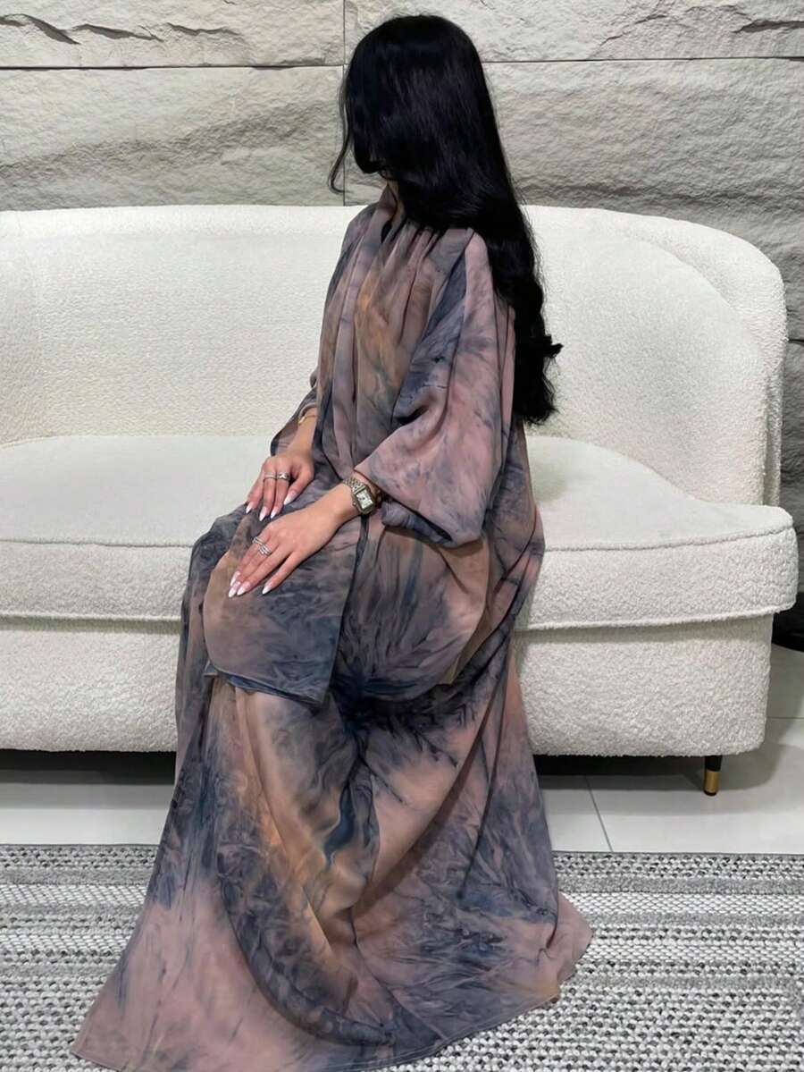 1 chiếc Abaya in hoa thanh lịch, kiểu dáng Ả Rập Dubai, Saudi Arabia, thích hợp mặc hàng ngày, dự tiệc hoặc đi nghỉ mát. - Nhiều màu - Xem 1