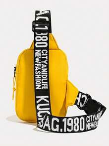 Túi đeo ngực/túi đeo hông nam in họa tiết Milan mới, tiện lợi mang theo, có thể dùng làm túi đeo vai đựng điện thoại, phong cách thường ngày và đa năng cho việc đi lại, túi đeo chéo. - Nhiều màu - Xem 5