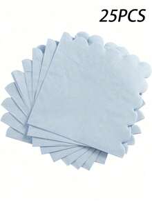 100 片装 5 X 5 英寸餐巾 双层扇形边甜点餐巾 折叠一次性餐巾 适用于晚宴婚礼生日派对新娘周年纪念招待会活动 - 彩色 - 查看 17