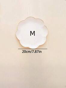 1个象牙色蕾丝边托盘，多功能水果托盘，适用于餐桌装饰、家居厨房餐盘 - 奶白花邊盤 - 查看 9