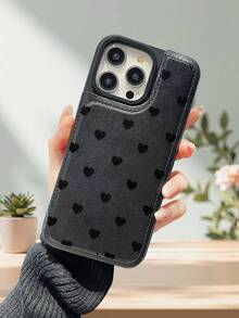 Heart Printed 2D Phone Case Features A Creative,And Stylish Design With A High-End Feel. It's The Latest Designer Faux Leather Wallet-Style Phone Case, With A Shockproof Frame, Three Card Slots, And One Cash Slot. It's Drop-Proof Certified, Features A Business-Style Minimalist Black Design, And Is Both Fashionable And Practical. Shockproof And Scratch-Resistant, It's Compatible With Apple 17/17AIR/17Pro/17ProMax/16, 15, 14, 13, 12, 11 And Galaxy S Series. - màu đen - Xem 1