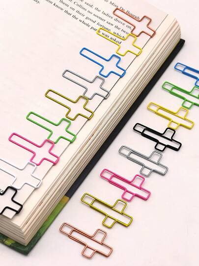 Cross Paper Clips Plastic-Coated Iron Office Stationery Supplies Document Organizers For Organizing Documents Loose-Leaf Binding Clips Bookmarks Bible Journaling Supplies To School Supplies Back To School School Supplies Office Supplies Paper Clips File Holders Bookmark Holders Multi-Color Student Stationery Cartoon Hairpin