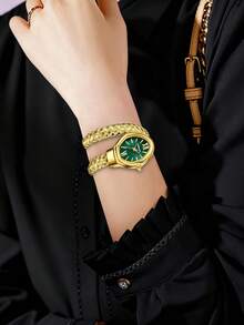 1 pieza Reloj de cuarzo de lujo vintage para mujer con diseño de cabeza de serpiente, de alta moda - Unitalla - Ver 6