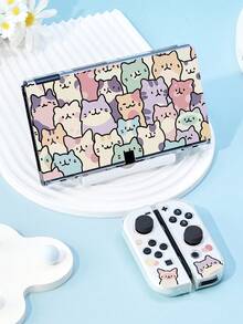 1 pieza 2 Carcasa protectora (2025), con estampado de gato y carcasa transparente protectora, compatible con Switch 2/Switch OLED/Switch NS, material de carcasa suave para proteger tu dispositivo, el mejor regalo para jugadores de Switch - Multicolor - Ver 12