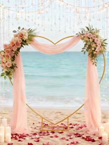 1 Set Heart Arch, Heart Balloon Stand, Birthday Decor, Wedding Decor, Engagement Decor, Proposal Decor, Valentine's Day Decor, Bridal Shower Decor, Anniversary Decor, Creative Floral Decor, Baby Shower Decor, Confession Ceremony Decor, Suitable For Flowers, Tulle, Balloons, Fits Various Occasions