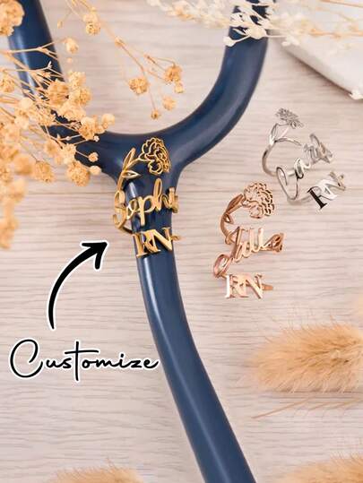 Personalized Stethoscope Name Tag With Birth Flower, Birth Flower Stethoscope Charm, Stethoscope ID Tag, Medical Assistant RN, Best Gift For Doctors, Thanksgiving, Mother's Day, Valentine's Day
