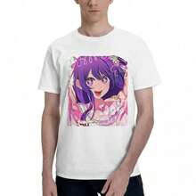 Ai Hoshino Oshi No Ko Inspired 100% Cotton Casual Breathable Confortable Clothes Men's Clothing Brands T Shirt Men - White - View 1
