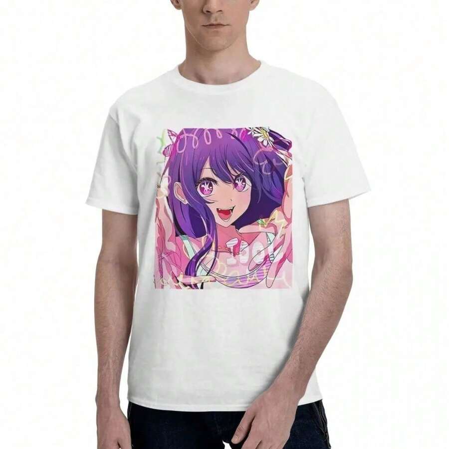 Ai Hoshino Oshi No Ko Inspired 100% Cotton Casual Breathable Confortable Clothes Men's Clothing Brands T Shirt Men - White - View 1