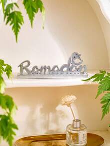1 cái đồ trang trí chữ Ramadan bằng bạc, đồ trang trí chữ bằng nhựa cho lễ hội Ramadan của người Hồi giáo, thích hợp cho lễ Eid Al-Fitr, quà tặng dễ thương và trang trí nhà cửa, tiệc tùng và họp mặt Ramadan Kareem - Tượng chữ Ramadan - Bạc - Xem 2