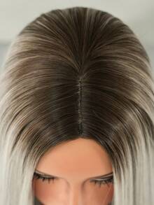 7JHH WIGS 32 Inch Ombre Silver Wigs For Women, Extra Long Straight Wigs, Elegant Fluffy Without Bangs Middle Part Wig,Very Soft Synthetic Heat Resistant Fiber Hair, Beautiful Full Machine Hair Wig Suitable For Fashion Girls Daily,Anime Or Costume Cosplay Decoration,Music Festival Dance Party Street Wear Use - Bạc - Xem 6
