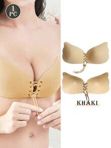 2/1件装无肩带隐形文胸，可重复使用聚拢文胸，女士隐形文胸，带乳贴的隐形露背文胸。 - 彩色 - 查看 19