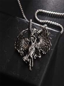 1pc Fashion Classic Angel Wings Goddess Pendant Necklace, Unisex Rock Party Jewelry Gift - Fashion New Styles - View 8