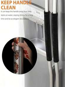 غطاء مقبض باب الثلاجة، مقاوم للانزلاق والزيوت، كم مقبض ديكور المطبخ، يمنع بقع الطعام، مناسب للثلاجة والغسالة والفرن والميكروويف، بأنماط رأس السنة والعيد، ويمكن استخدامه أيضًا لأكياس التخزين والمنظمات
