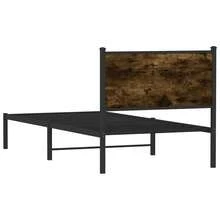 vidaXL Metallbett Ohne Matratze Räuchereiche 75x190 Cm - Braun - Übersicht 7