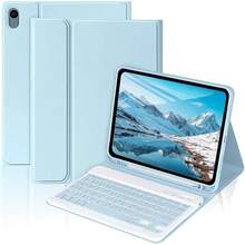 For IPad 11th 10th Generation Case With Keyboard (2022, 10.9\), Wireless Detachable Keyboard, Pencil Holder For IPad 11 Inch (A16 2025), 10th Gen (10.9 Inch 2022) Blue,Blue - Blue - View 1