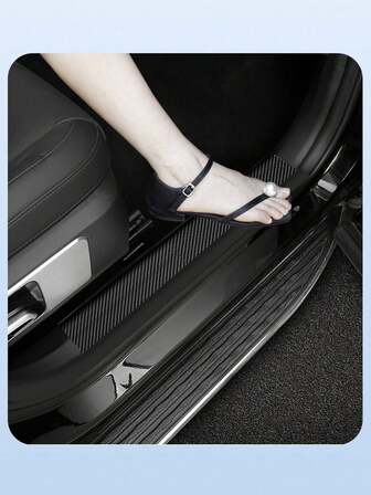 1片装 3D 纳米碳纤维汽车车门边缘保护贴 - 防水防刮 PVC 胶带，通用型防撞膜，黑色，车门保护，时尚设计，经久耐用，汽车车门保护贴，车门保护器，汽车门槛保护贴，车门贴纸，汽车配件，汽车配件及小工具，门槛保护贴，汽车入口防护，汽车贴纸，汽车门槛