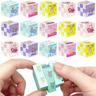 1pc/2pcs Creative UV Printed 3.5x3.5x3.5 Stress Relief Toy, Compact Portable Pocket Puzzle Toy, Random Delivery