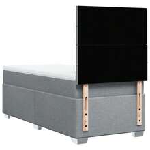 vidaXL Boxspringbett Mit Matratze Hellgrau 100x200 Cm Stoff - Grau - Übersicht 10