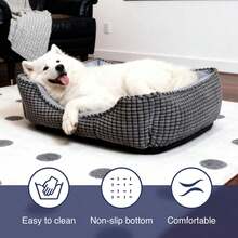 HAZOOWILL All-Season Dog Bed Mat - Soft Square Pet Bed Cushion, Suitable For Small To Large Dogs & Cats, High Resilience PP Fiber Filled, Comfortable & Durable Lounge-Style Design, Multiple Sizes & Colors Available - Multicolor - View 4