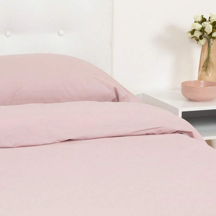 Tramas+ 180 Thread Count Percale Cotton Duvet Cover, Mauve | Soft To The Touch And Highly Breathable | Wash-Resistant, Ideal For Beds Measuring 90, 105, 135, 150, 180, And 200 Cm | Create An Elegant Style By Combining It With Sheets And Cushions | High Quality And Comfort With Multi-Colored Weave - MAUVE - View 1