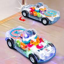 1pc Transparent Gear Mechanical Car Toy With Light-Up Function, STEM Educational Interactive Toy, Visual Gear Design, Promotes Children's Cognitive Development, Suitable For Boys And Girls, Perfect Gift For Christmas, Halloween And Birthday - Multicolor - View 7