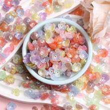 1 Bag/200Pcs 9.5mm Acrylic Small Flower Beads Charms Jewelry Making DIY Bracelet Necklace Beaded Material - Blue - View 3