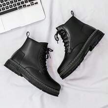 New Elegant Minimalist Fashion Men's Safety Boots, Suitable For All Seasons - Black - View 6
