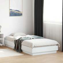 vidaXL Telaio del letto bianco 100x200 cm in legno composito - Bianco - Visualizzare 1