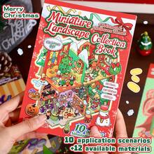 1 Set de Libro de Pegatinas 3D de Navidad y Halloween, incluye 10 escenas + 12 elementos decorativos, pegatinas de paisaje en miniatura 3D, pegatinas de escenas DIY para adultos, pegatinas educativas, scrapbooking, adecuado para oficina, ocio o entretenimiento DIY de vacaciones, Halloween, Pascua, Navidad, material duradero, artesanía de bellas artes, suministros hechos a mano, regalo de Año Nuevo