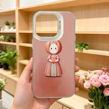 Cubierta de teléfono con diseño de muñeca rosa para iPhone funda protectora con estampado de personaje femenino en vestido elegante ideal para uso diario y ocasiones especiales Aplicable a los teléfonos de la serie Apple y Galaxy - Negro - Ver 5