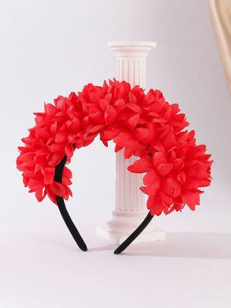 1pc Bohemian Floral Headband With Artificial Flowers, Colorful Styles, Essential For Parties/Masquerades, Comfortable Headband, Holiday Decor, Party Accessory, Floral Headpiece, Fashionable Headwear, Lightweight, Festive Headpiece, Decorative Headpiece, Suitable For Fashion Enthusiasts And Holiday Shoppers