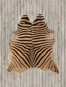 1 قطعة سجادة مطبوعة بنمط جلد البقر غير متماثل - ديكور منزلي بطراز المزرعة الريفي، سجادة غرفة المعيشة، سجادة غرفة الإقامة المنزلية - مناسبة للمطبخ وغرفة الطعام وغرفة المعيشة والممرات