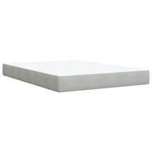 vidaXL Boxspringbett Mit Matratze Hellgrau 140x200 Cm Samt - Grigio - Visualizzare 6