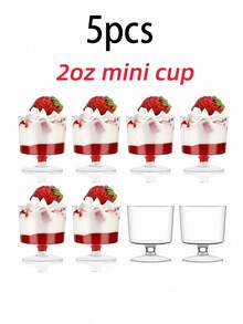 1-50个迷你甜点杯，透明玻璃杯，迷你冰淇淋蛋糕甜点杯，泡芙开胃菜杯，慕斯杯，蛋糕模具，适用于派对、婚礼、生日试吃杯 - 彩色 - 查看 15