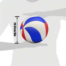 1pc Red, White & Blue Patchwork Volleyball, Ultra-Fine PU Leather Size 5 Volleyball, Competition & Training Ball, Suitable For Indoor & Outdoor, Beach Practice & Match, Unisex Adult, Great Gift For Birthday, New Year, Christmas - Multicolor - View 6